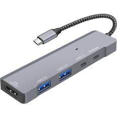 USB-C 5-in-1 Hub HDMI 4K USB 3.0 2.0 PD 100W