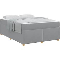 vidaXL Sängram Med Madrass Övrigt Ljusgrå 140 x 200 cm Tyg Ramsäng