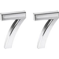 Silver Facade Numbers Uxcell Self Adhesive House Number 1.38 Inch ABS 2 Pcs