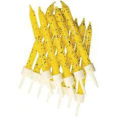 Yellow Party Decorations Anniversary House Pack 12 Yellow Glitter Candles 7.5cm