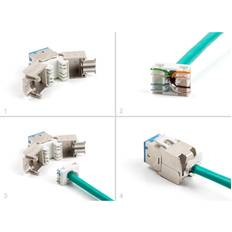 Blå Ethernet, Data & Phone Outlets DeLock Modular Indlæg Værktøjsfri CAT 6a RJ45 LSA Blå 10pcs