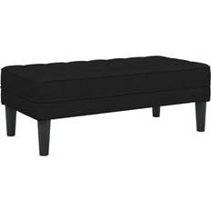 Sort - Træ Opbevaringsbænke vidaXL Bænk Sort 113x57x39 cm Stof Opbevaringsbænk