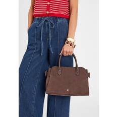 Suede Bags Accessorize Faux Suede Handheld Bag - Chocolate