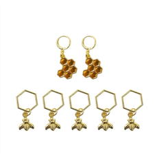 Stitch Markers Jojomino Hexagon Bee Pendants Knitting Stitch Markers
