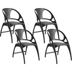 Plastic Garden Chairs Beliani Modern Set of 4 Garden Dining Chairs