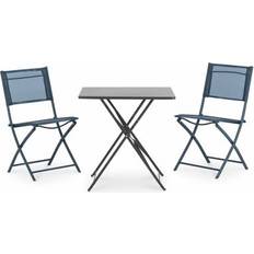 Grey - Metal Outdoor Bistro Tables GoodHome Saba Metal Anthracite Foldable 2 Seater Table
