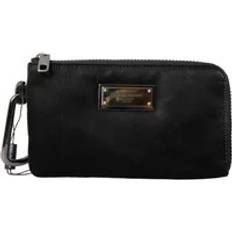 Dolce & Gabbana Clutch tasker Dolce & Gabbana Nylon Logo Plaque Nøglering Taske Sort