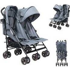 Ezra Twin Double Stroller Quiet Shade