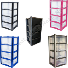 Neat 4 Drawer Plastic Tower Unit Storage Cabinet