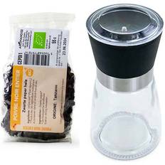 Moulin à Épices Verre Céramique Poivre Noir Bio