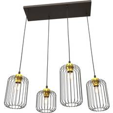 Lamper Emibig Vander 4 Sort Guld Pendellampe Ø16 cm E27 230V Pendel