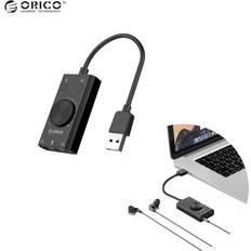 Multifunktionelt Eksternt USB Lydkort Sort