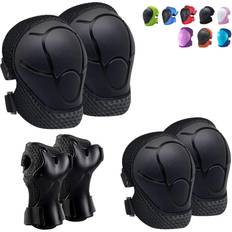 Knee Pads MDSRJONE 6PC Knee Protection Set Black
