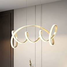 Aluminium - Skrivbordslampor Pendellampor Kira LED Hänglampa Guldfärgad 102 cm 4000 K Pendellampa