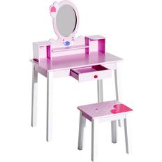 Pink Dressing Table Homcom Kids Dressing Table Set Pink
