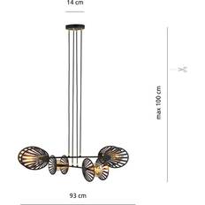 Belysning Playa 4 Svart E27 230V Pendellampa
