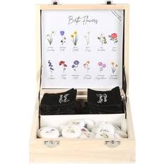 White Small Boxes Something Different of 36 Marble Birth Flower Keepsake Stones White Small Box