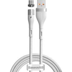 Kablar Baseus Magnetisk Kabel USB Till Micro USB 2.1A 1m Vit