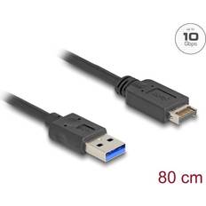 Kablar DeLock USB Kabel 80cm Sort