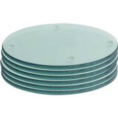 Transparent Coasters Harbour Housewares Round Glass Coasters Pack of Six Clear Coaster