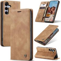 Samsung Galaxy S25 5G Multifunctional Leather Phone Case Brown