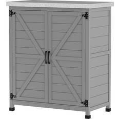 Trädgårdsskåp Med Bänkskiva 79 x 43 x 92 cm Grå