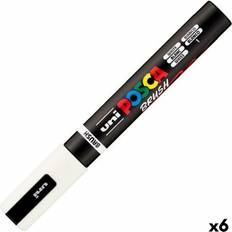 Posca Penselpennor Posca PC-5BR Vit Markörpenselset 6 Enheter