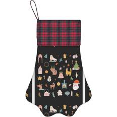 Black Stockings Famgem Paw Christmas Buffalo Tartan Plaid 93 Stocking