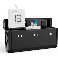 3-Slot Opladerboks Med 2 Batterier USB-C