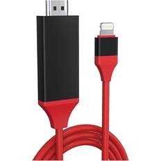 Lightning hdmi MTP Products Full HD Lightning HDMI AV Adapter Red