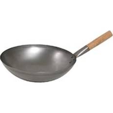 Steel Wok Wood Handle 350mm