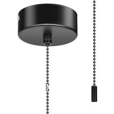 Pull Cord Switch Bathroom Kit Black Ceiling Flush Light
