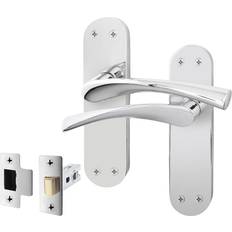 Chrome Internal Twist Door Handles with Latch Novi Backplate Range