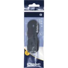 Elastic Bands Korbond Elastic Black 6mm x 3m