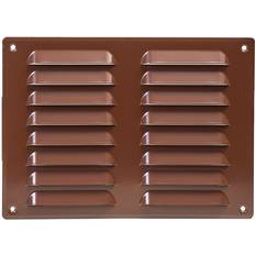 Extractor Fans Europlast Bown Metal Air Vent Grille 260mm x 190mm, Brown
