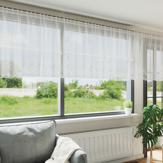 Blomstrede Gardiner & Tilbehør vidaXL Lace Gardin Blomstret Hvid 1200 x 120 cm