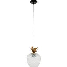 Pineapple Electrical Fitting Clear and Gold White Ceiling Flush Light