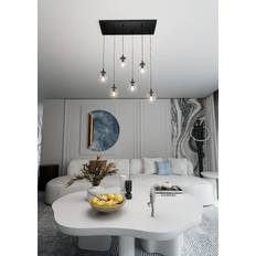 Belysning Cosmo 6 Svart Transparent Ø14 cm Pendellampa
