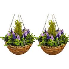 Selections Lavender Eucalyptus Topiary Hanging Baskets 25cm Artificial Plant