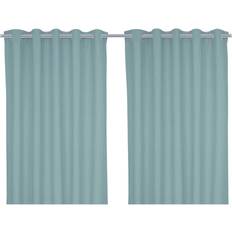 Eyelet Curtain Pair Light Blue Cotton 228 cm