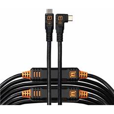 Usb 10g Tether Tools Pro Optima 10G USB-C to USB-C Straight to Right 31ft Non-Reflective Black