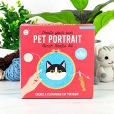 Needlework Kits Gift Republic Cat Punch Needle Kit Baby Blue
