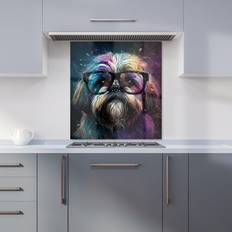 Splash Guards Warren Reed Designer Lhasa Apso Dog Face Splashart 75 x 70 x 0.6 cm Splash Guard
