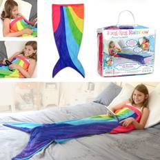 Rainbow Mermaid Tail Mink Fleece Blanket 61 x 5 x 142 cm