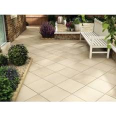 Paving Stones Marshalls Saxon Textured Buff Paving Slab 450 x 450 x 35 mm