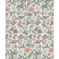 Blomstrede Tæpper Ekelund Linneväveri Vildblommor Bomuldsplaid 140x170 cm Tæppe Multifarve