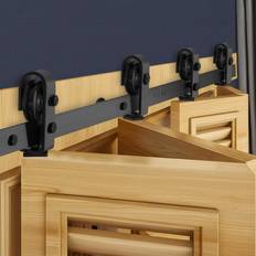 Skjutdörrsbeslag VEVOR Bi-Folding Sliding Barn Door Hardware Track Kit 52" for Four 12" Doors
