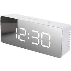 Alarm Clocks Kikidex Rectangle LED Mirror Alarm Clock