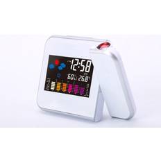 Alarm Clocks Zeuxo Digital Projector Alarm Clock Weather Station White