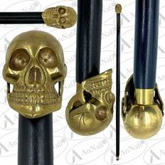 Crutches & Canes Handmade Solid Brass Chrome Golden Head Handle